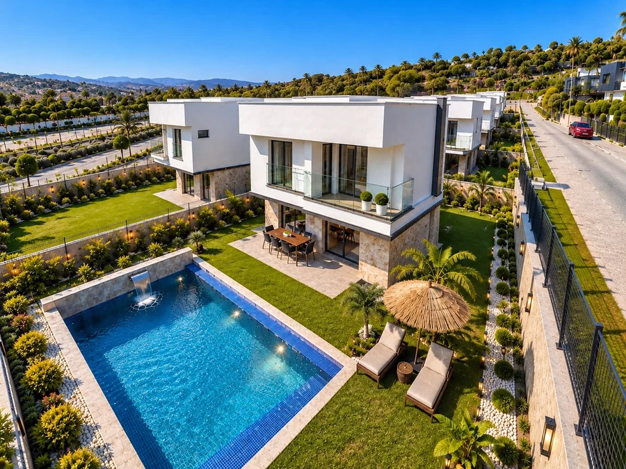 ASO Garden Villalar — havuz ve villa görünümü
